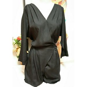 BCBGeneration Black Wrap Romper Shorts